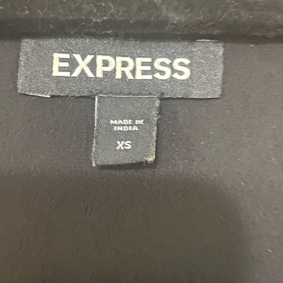 Express EUC floral metallic peplum wrap feminine festive blouse size XS - Picture 6 of 7